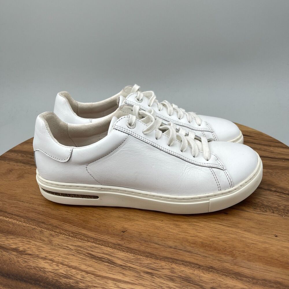 Birkenstock Bend Shoes Womens 7 38 White Leather Walking Comfort Casual Sneakers